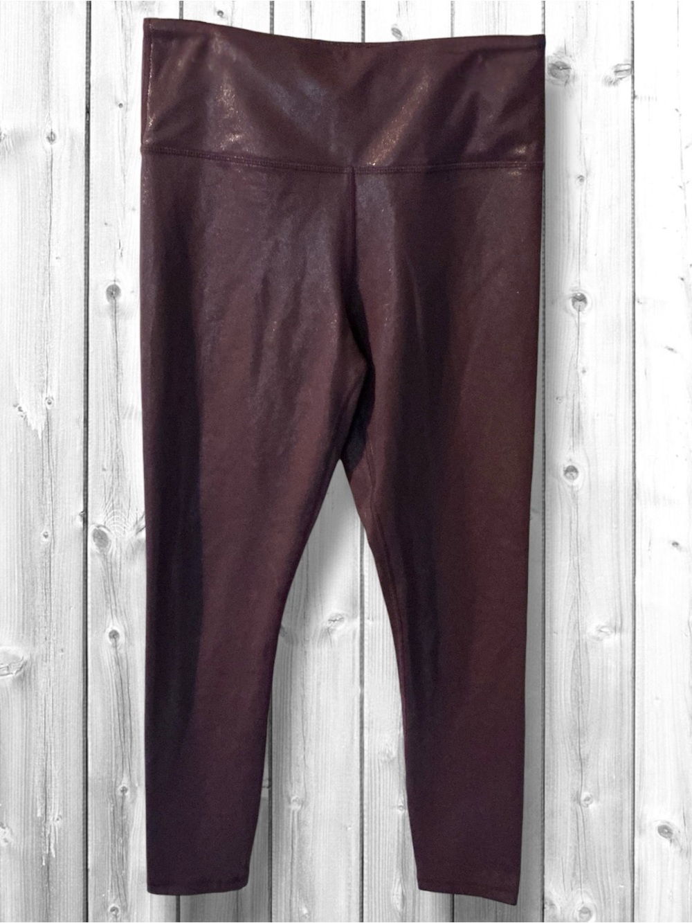 🌹Zyia Active High-Waist Shiny Leggings in Dark Burgundy
